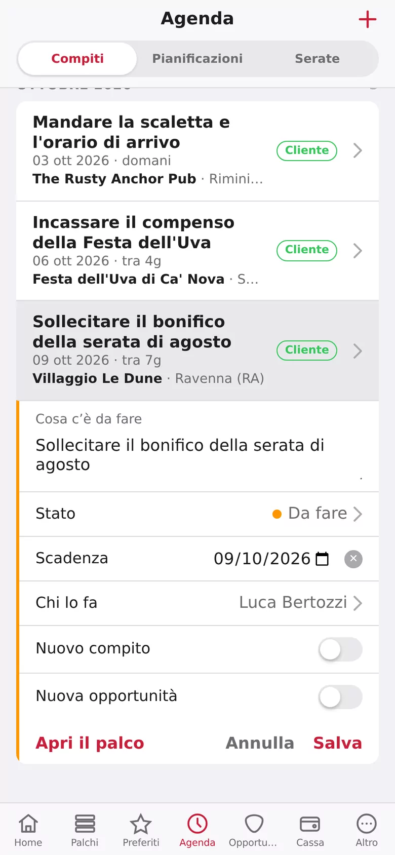 Un compito: Lo chiudi e apri il successivo