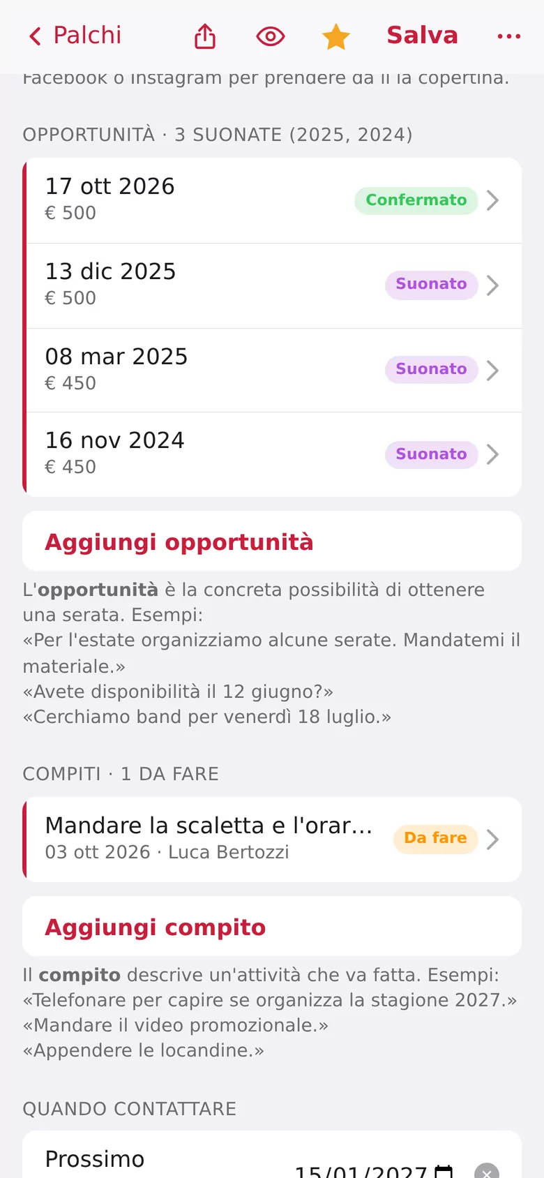 Lo storico: Le serate suonate in ogni locale